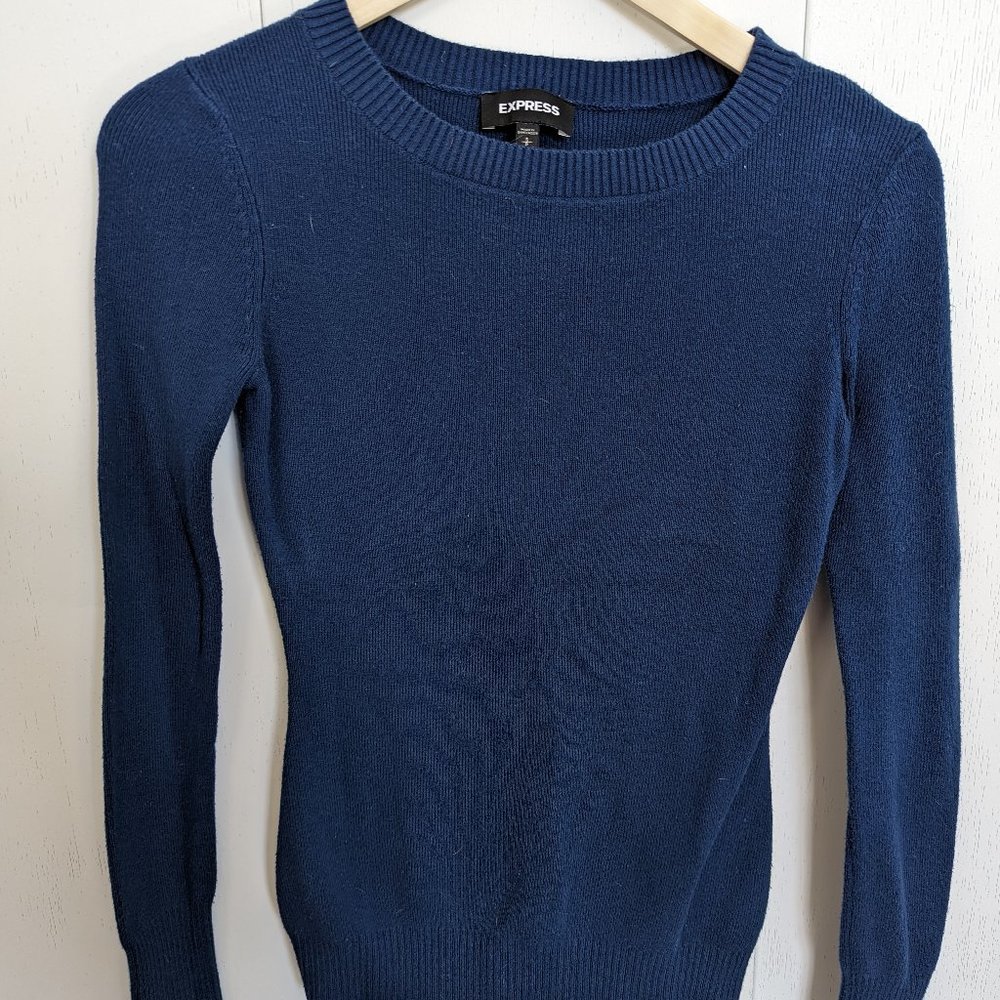 EXPRESS- Size S Fitted Navy Sweater